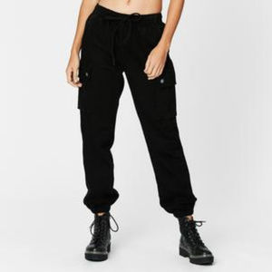 Carmar Black Denim Cargo Pocket Joggers
